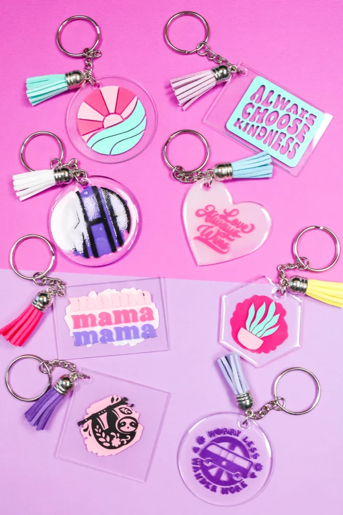 Cute Cricut Keychains for Christmas Gifts