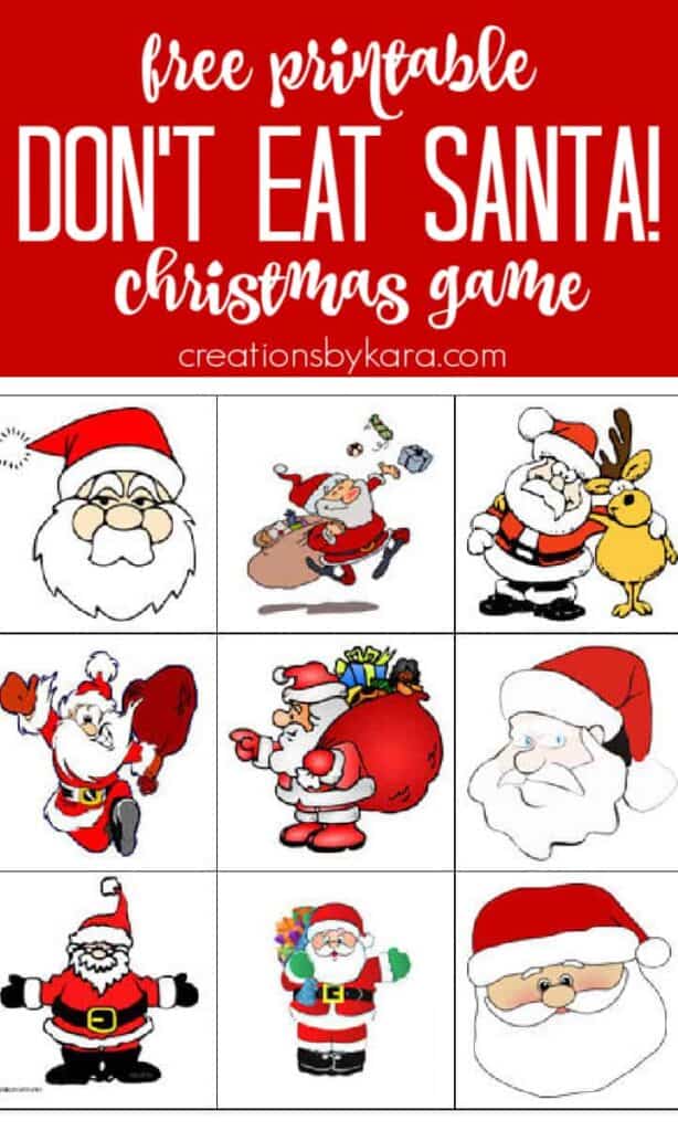 Don't Eat Santa Printable Game