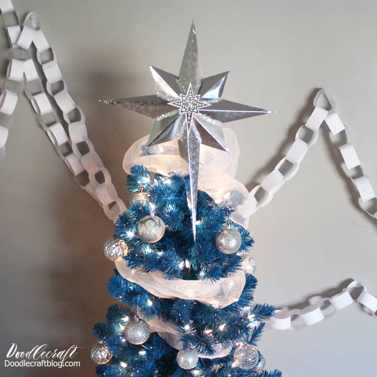 Silver Star Christmas Tree Topper