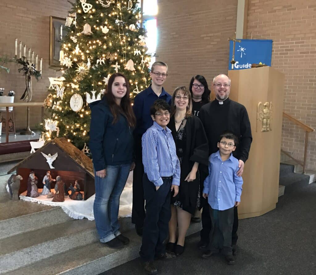 Borgstede family at church for the holidays